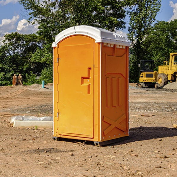 how often are the porta potties cleaned and serviced during a rental period in Windom KS